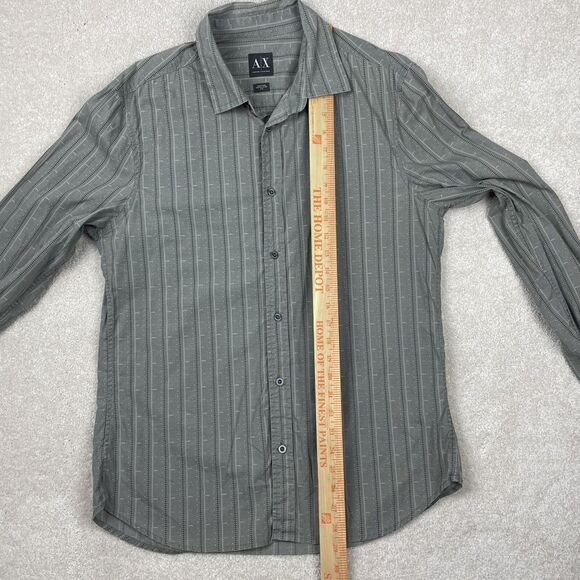 Armani Exchange Adult Medium Gray Pattern Long Sleeve Mens - Picture 12 of 13